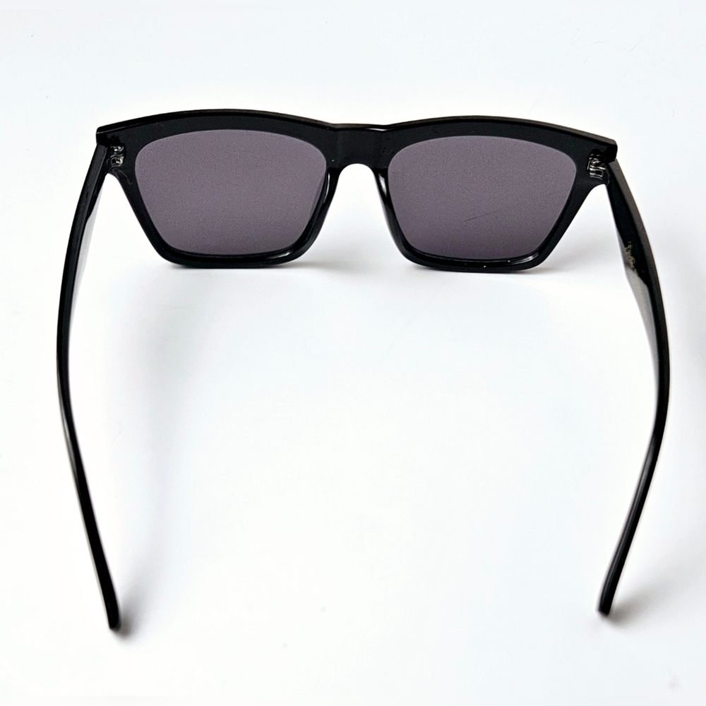 Giselle Black Rectangular Sunglasses Sleek Minimalist Frame - Picture 4 of 10